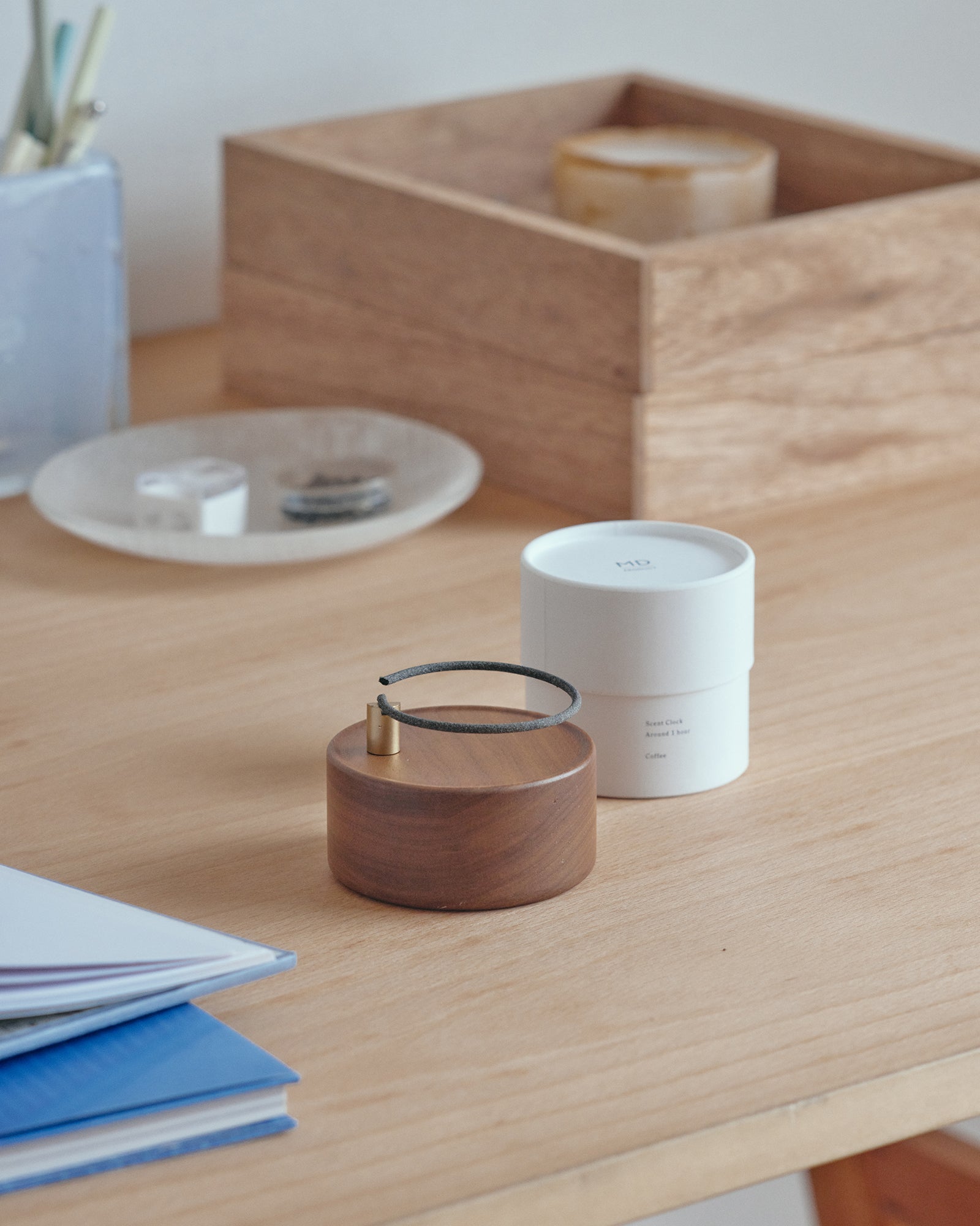 MD Scent Clock Incense Holder Wood (Japanese Oak/Walnut) | MD
