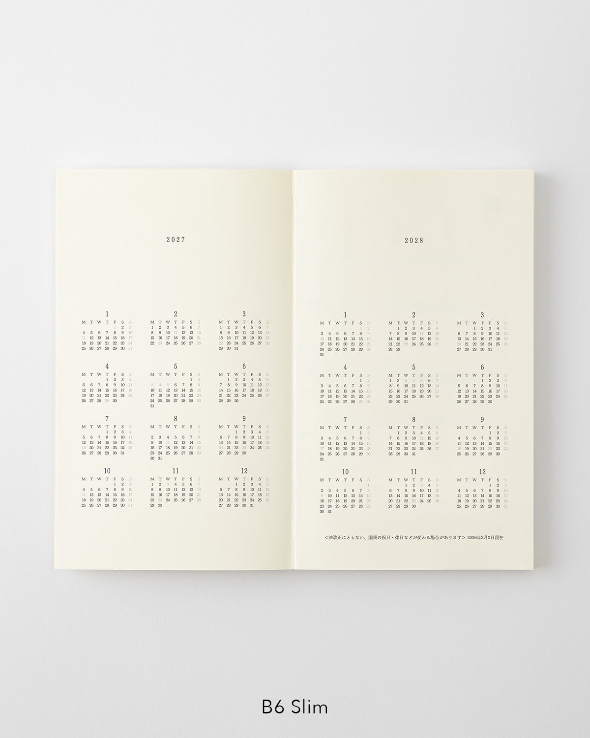 MD Notebook Diary B6 Slim